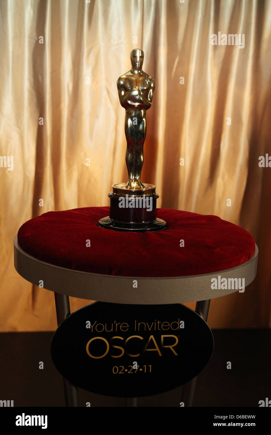 Atmosfera 'Meet Oscar' una mostra di Oscar statuette sul display a Vanderbilt Hall di Grand Central Terminal di New York Foto Stock
