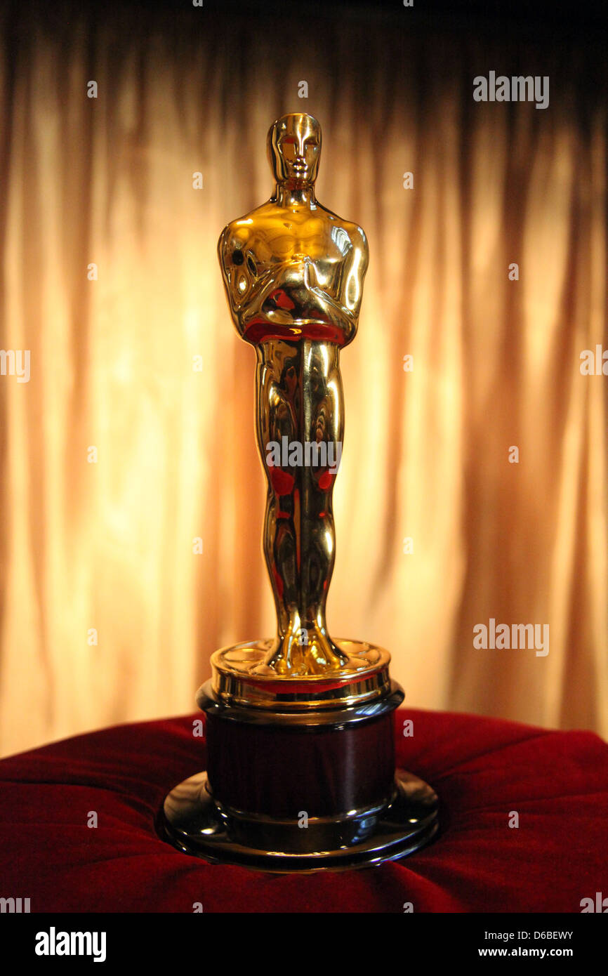 Atmosfera 'Meet Oscar' una mostra di Oscar statuette sul display a Vanderbilt Hall di Grand Central Terminal di New York Foto Stock