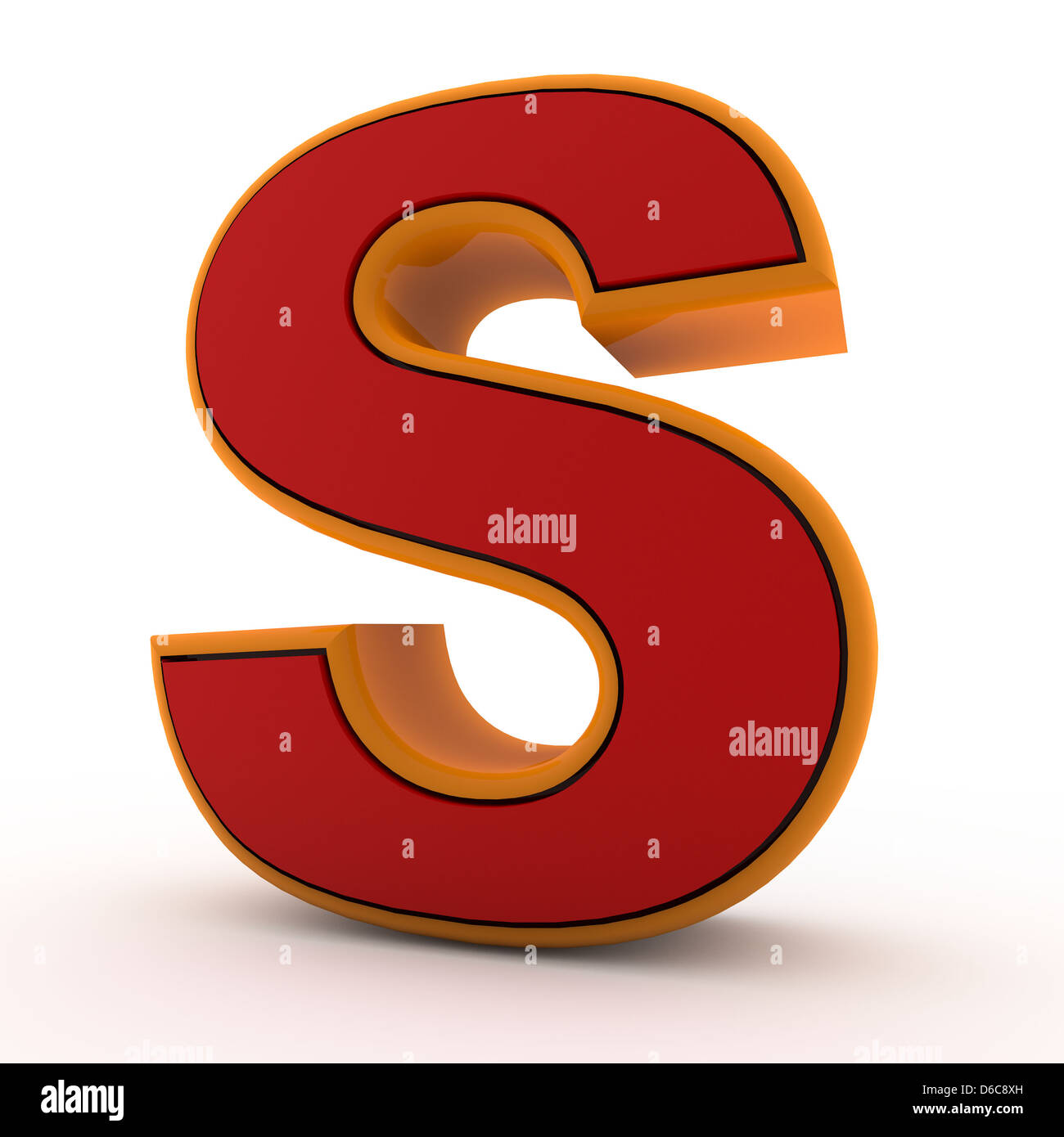 3d alfabeto, lettera S isolati su sfondo bianco Foto Stock