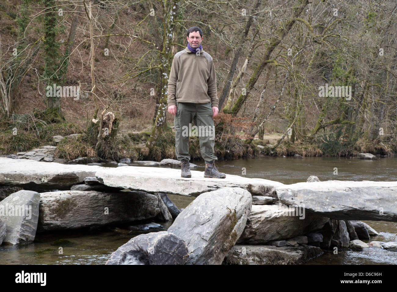 Tarr passi; David Chapman; Fiume Barle; Parco Nazionale di Exmoor; Regno Unito Foto Stock