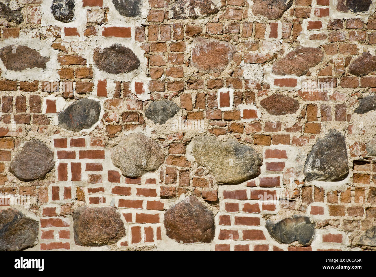 Medievale di parete di mattoni di sfondo Foto Stock
