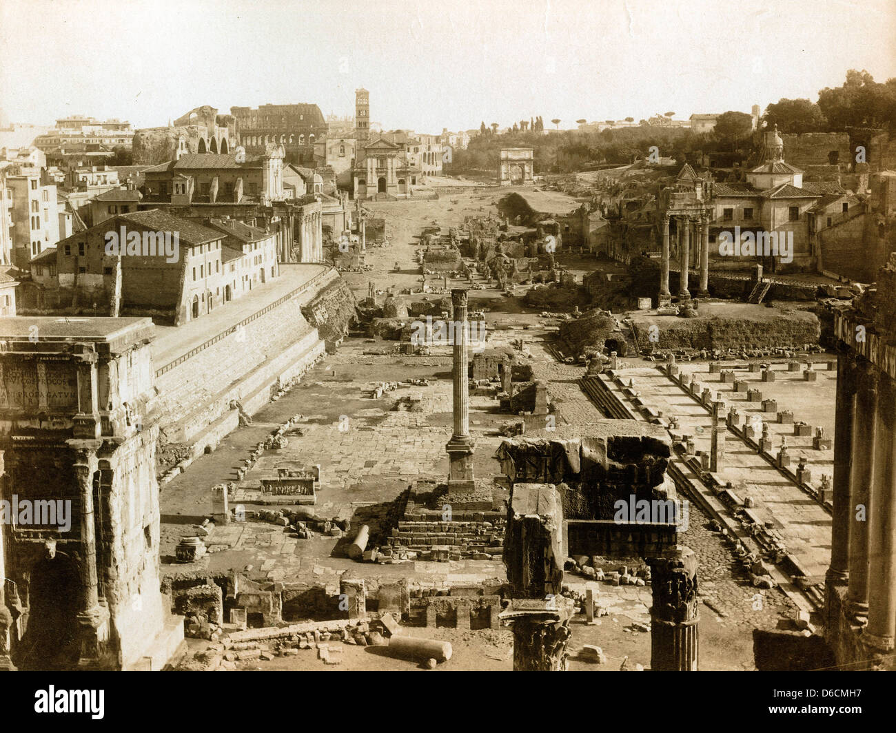 Foro Romano, Roma, ca 1880, di Romualdo Moscioni Foto Stock