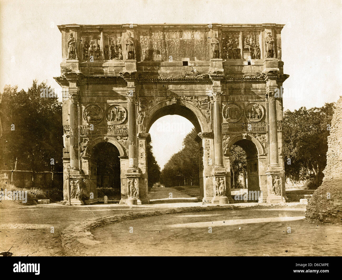 Arco di Costantino,, Roma, ca 1880, di Romualdo Moscioni Foto Stock