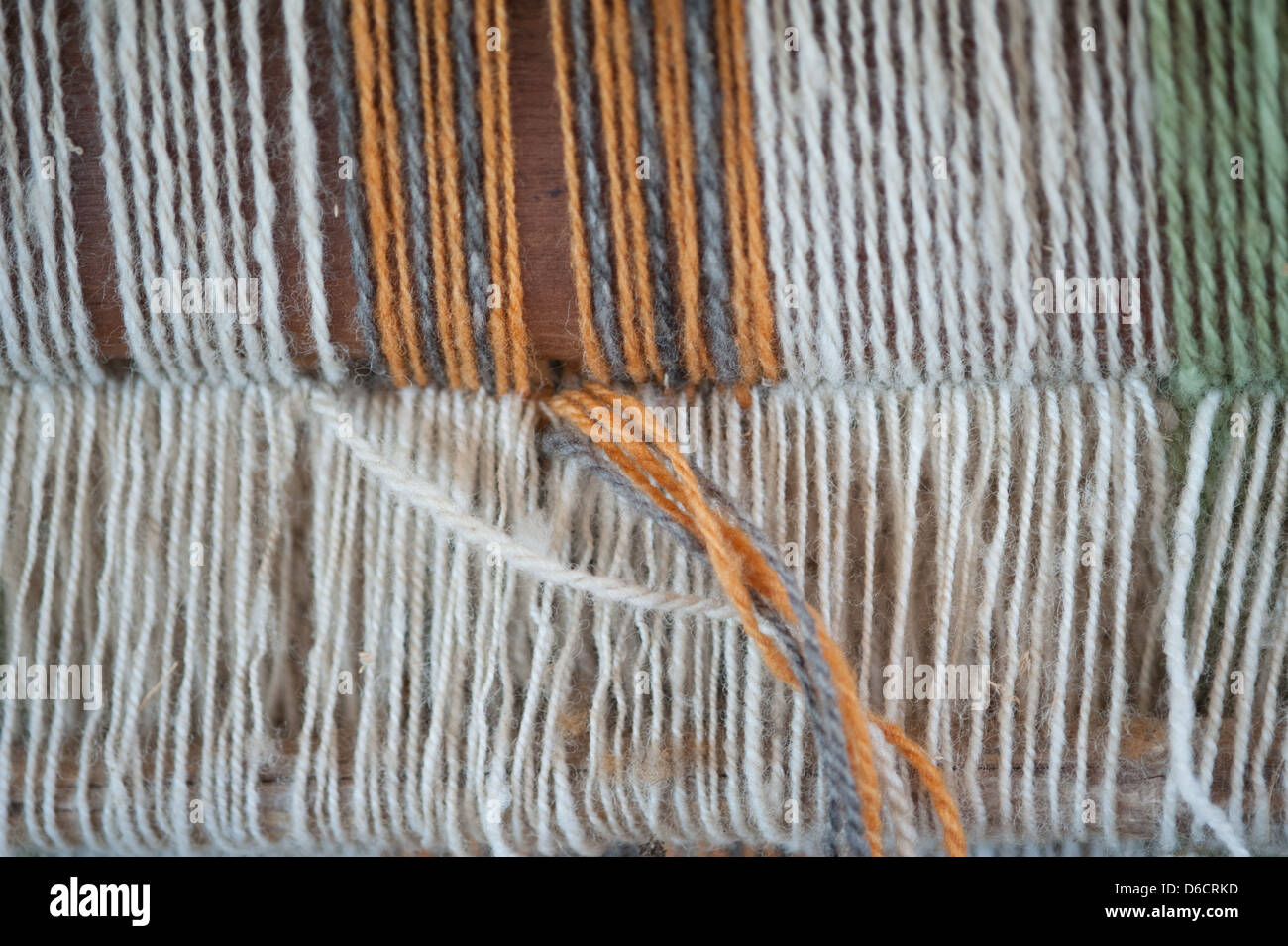 Trame e tessili realizzati interamente a mano dalle donne Mapuche in Temuco Cile Foto Stock