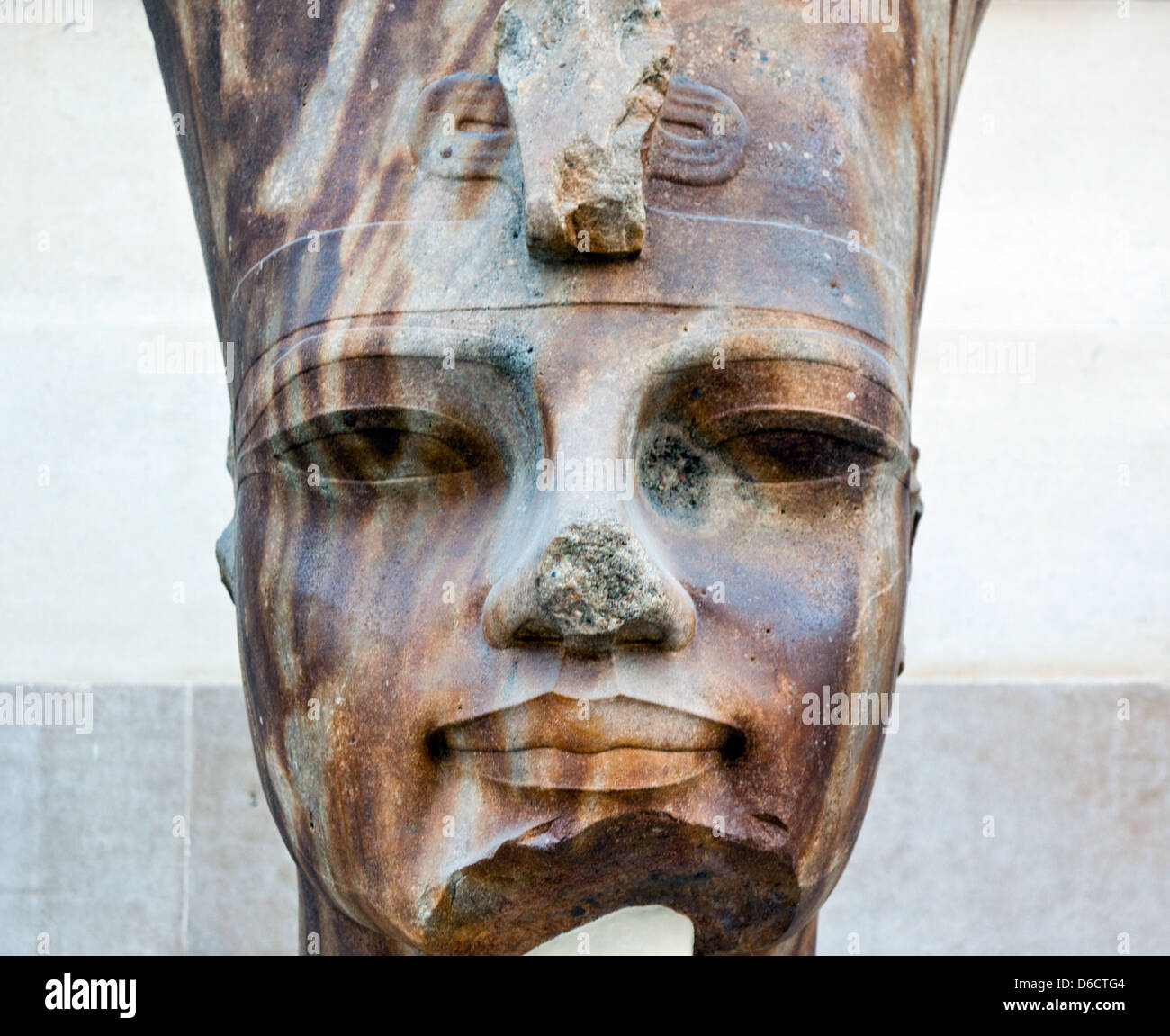 Egiziano busto in pietra del British Museum London REGNO UNITO Foto Stock