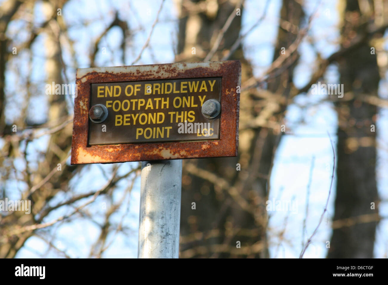 Segno di bridleway Foto Stock