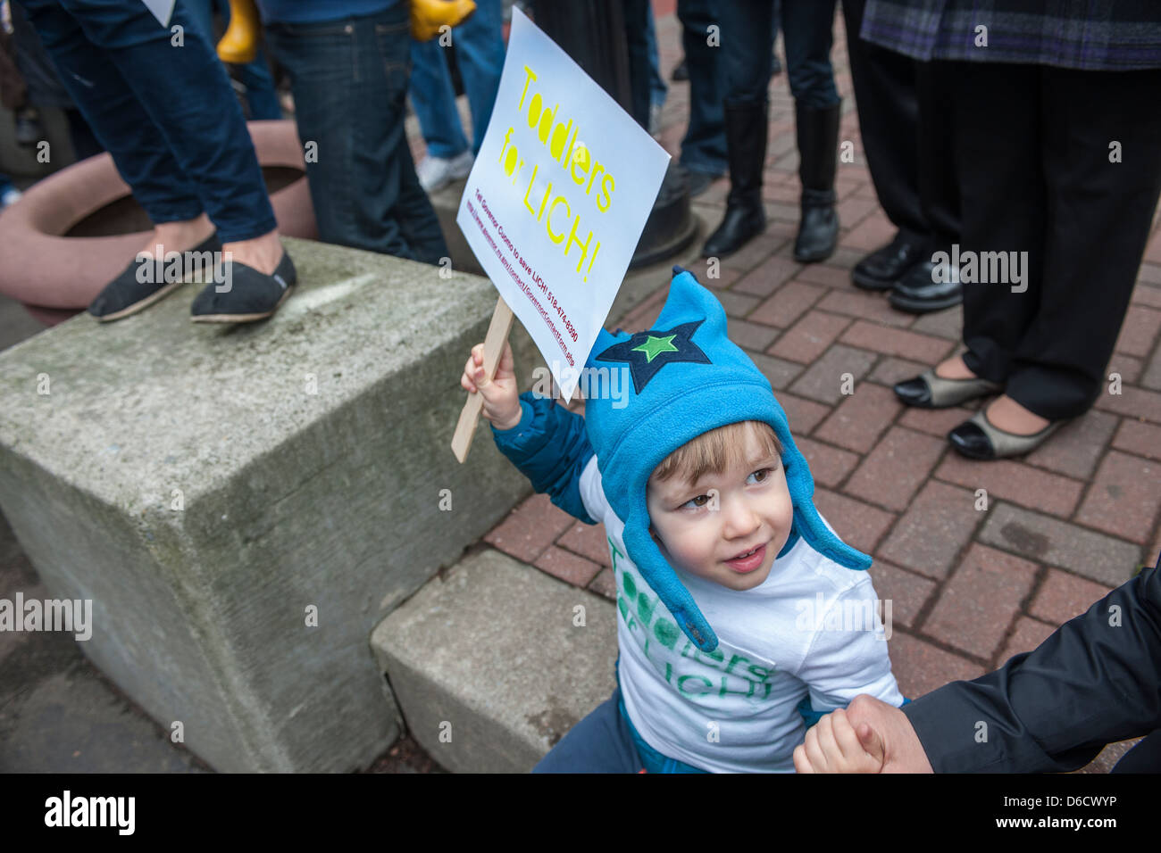 Salvataggio di Long Island College Hospital rally Foto Stock