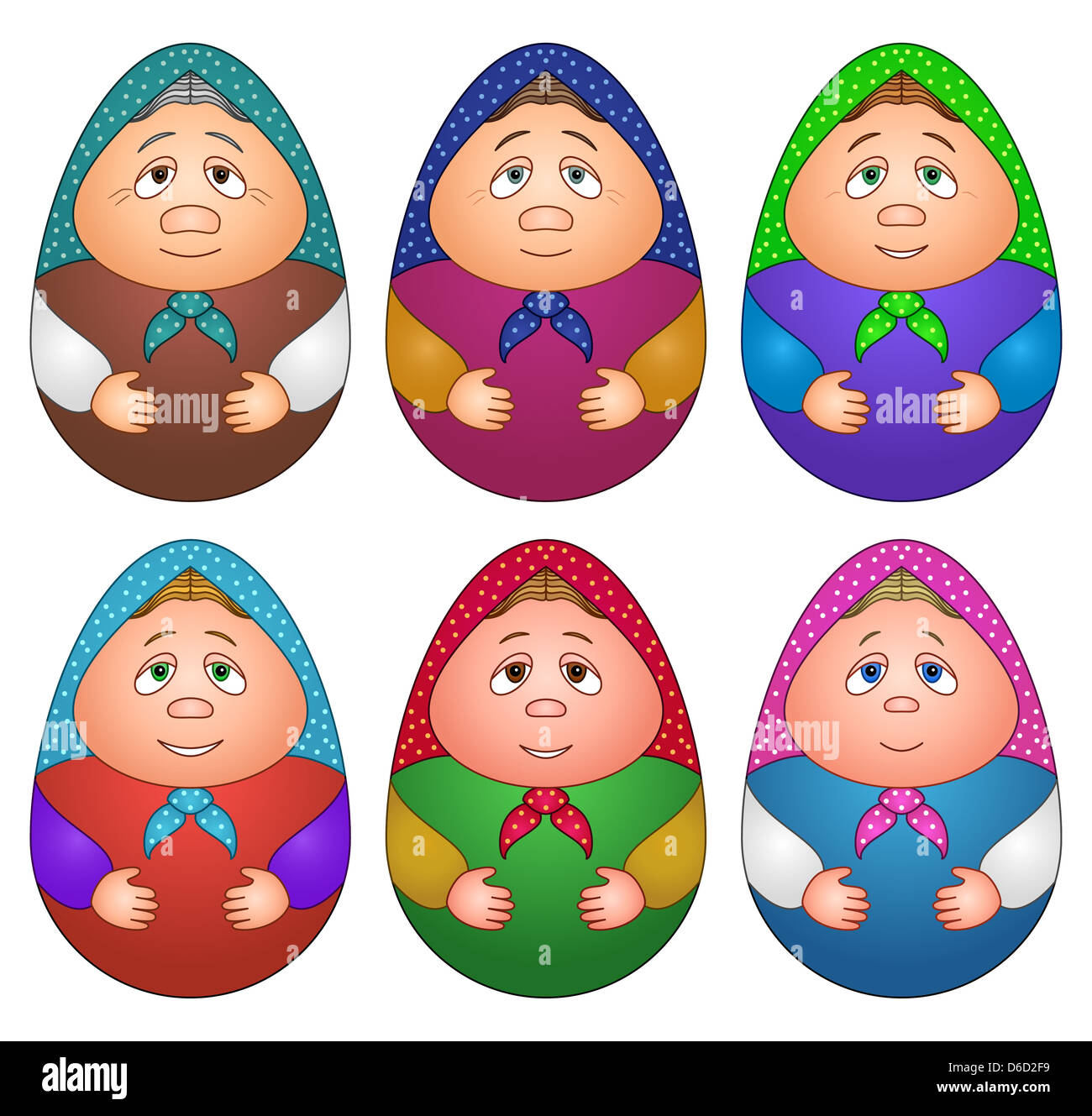 Bambole matreshka, impostare Foto Stock