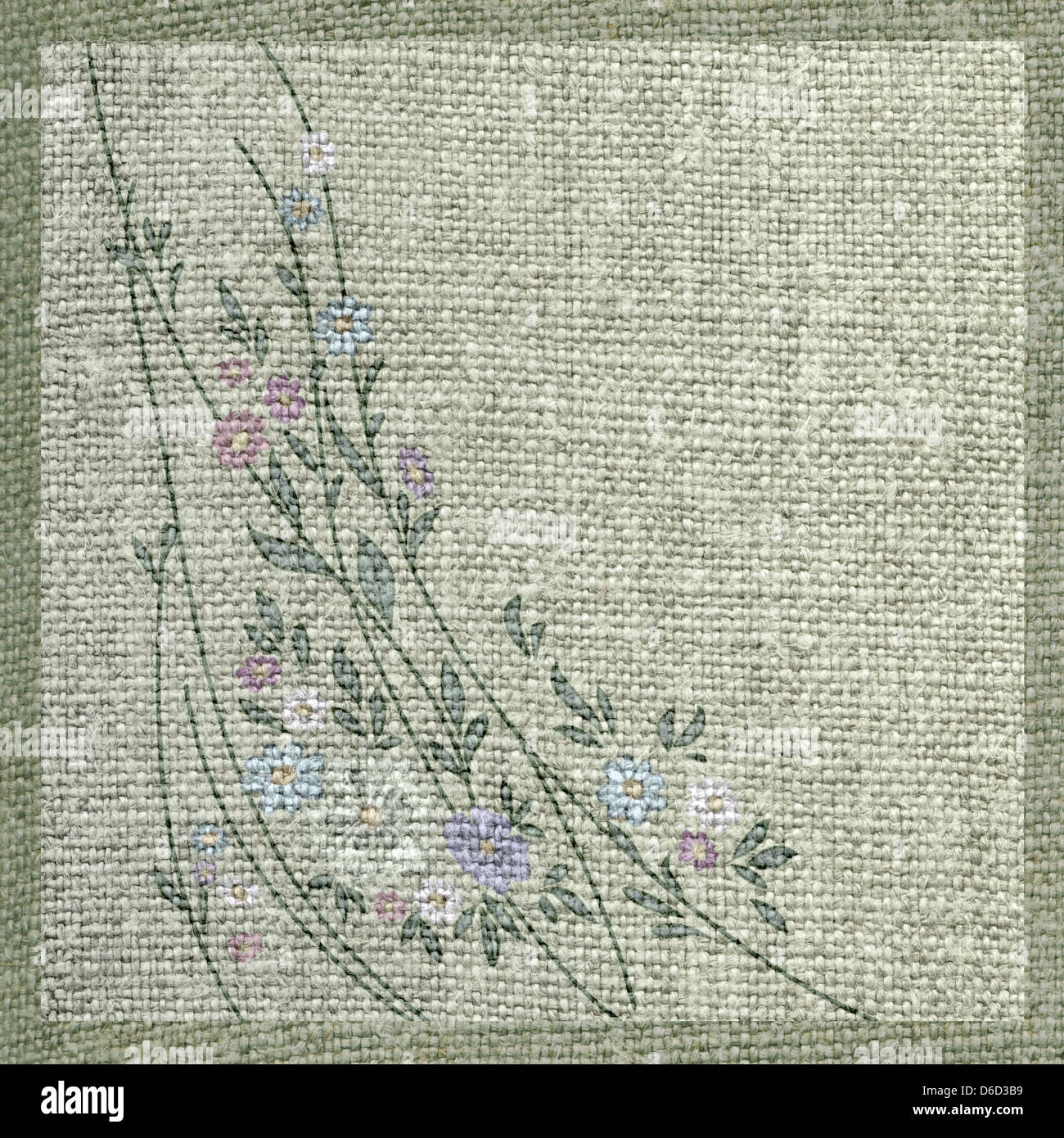 Fiori su una tela di canapa Foto Stock