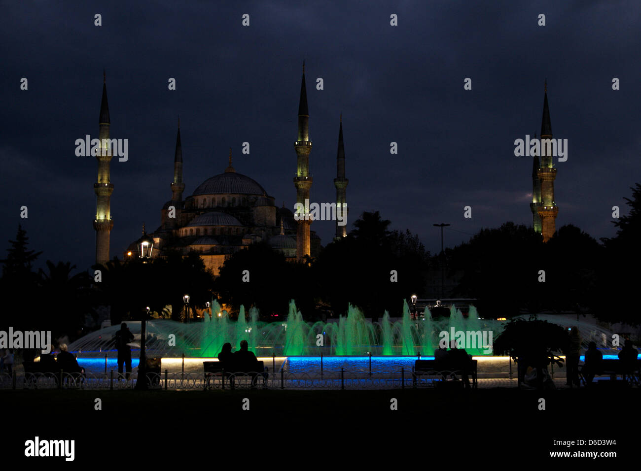 Sultan Ahmed moschea al tramonto Foto Stock