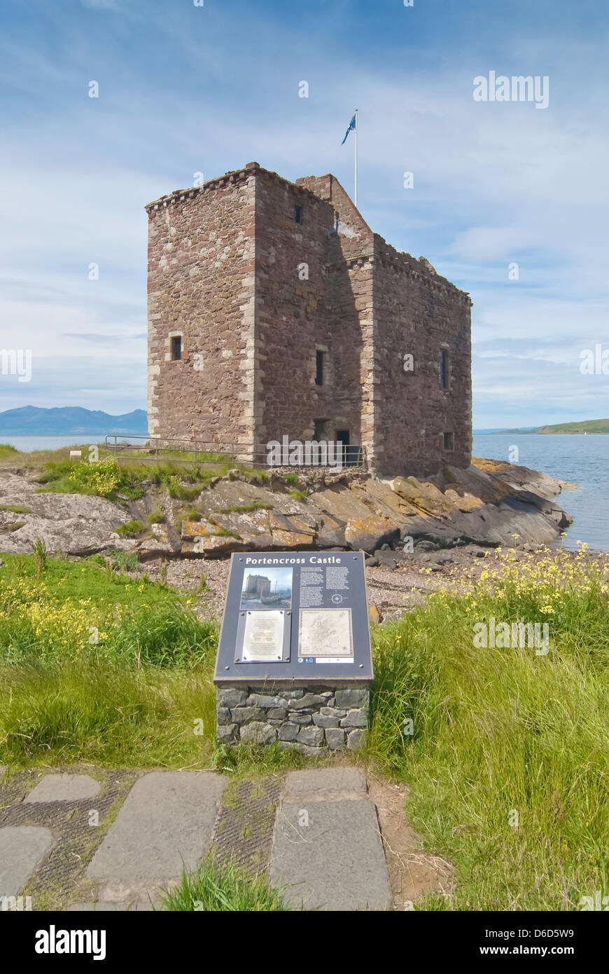 Il castello di Portencross Ayrshire in Scozia Foto Stock