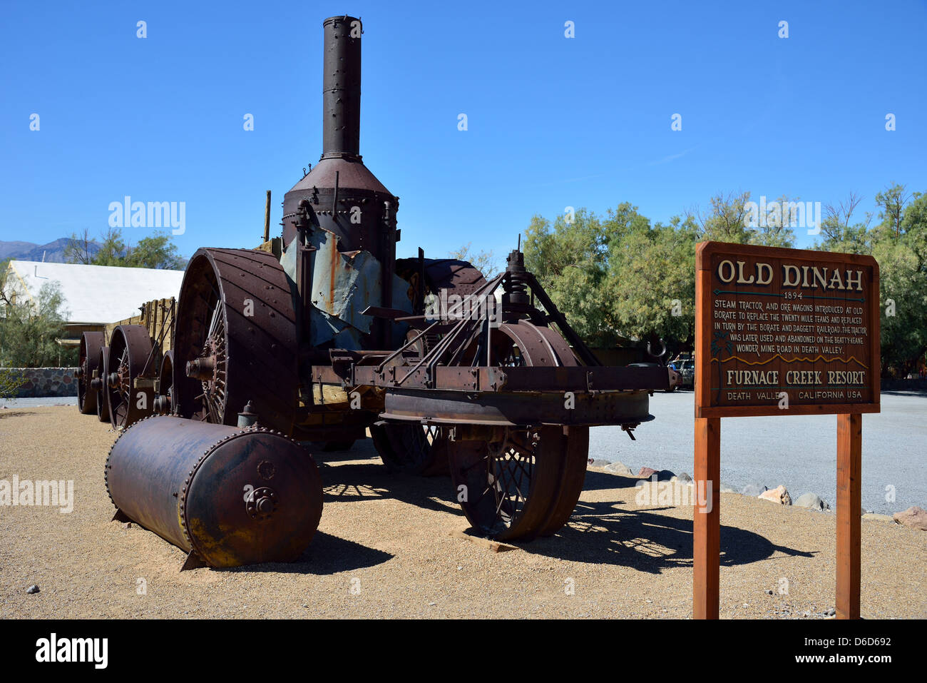Il vecchio motore di vapore utilizzato nella operazione di data mining. Parco Nazionale della Valle della Morte, California, Stati Uniti d'America. Foto Stock