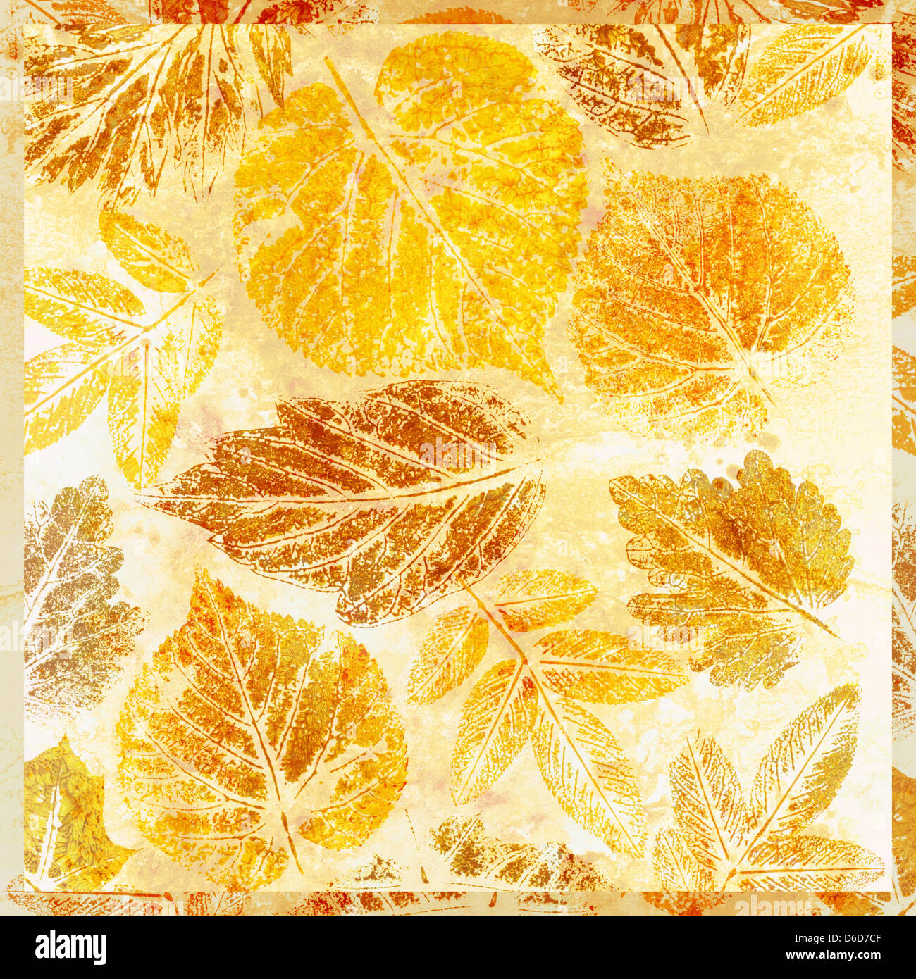 Sfondo astratto, acquerello: leafs Foto Stock