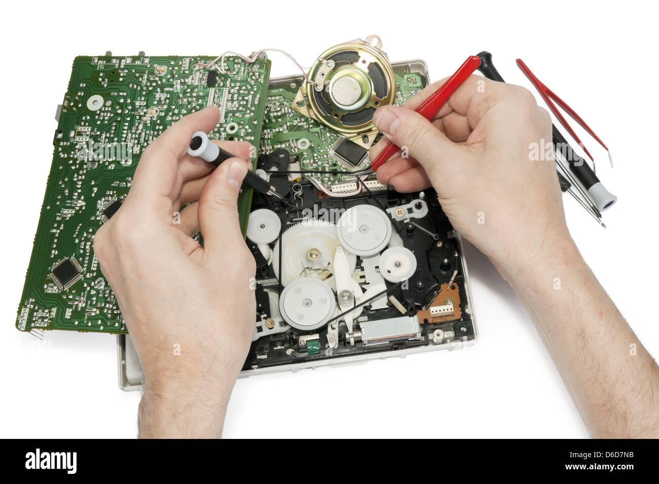 La riparazione della radio del dispositivo elettronico Foto Stock