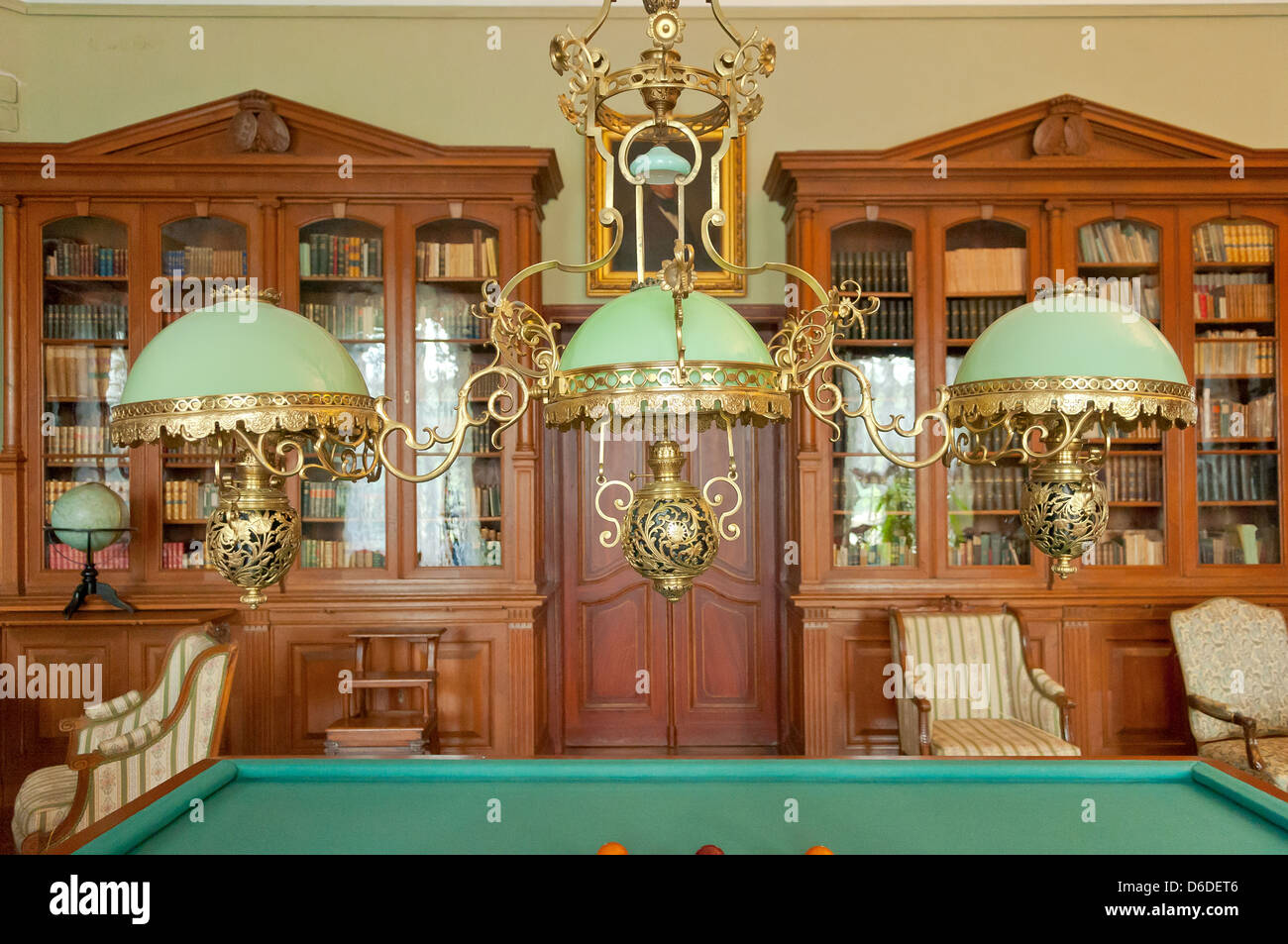 La Biblioteca, Kozlowka Palace, Kozlowka, Polonia Foto Stock