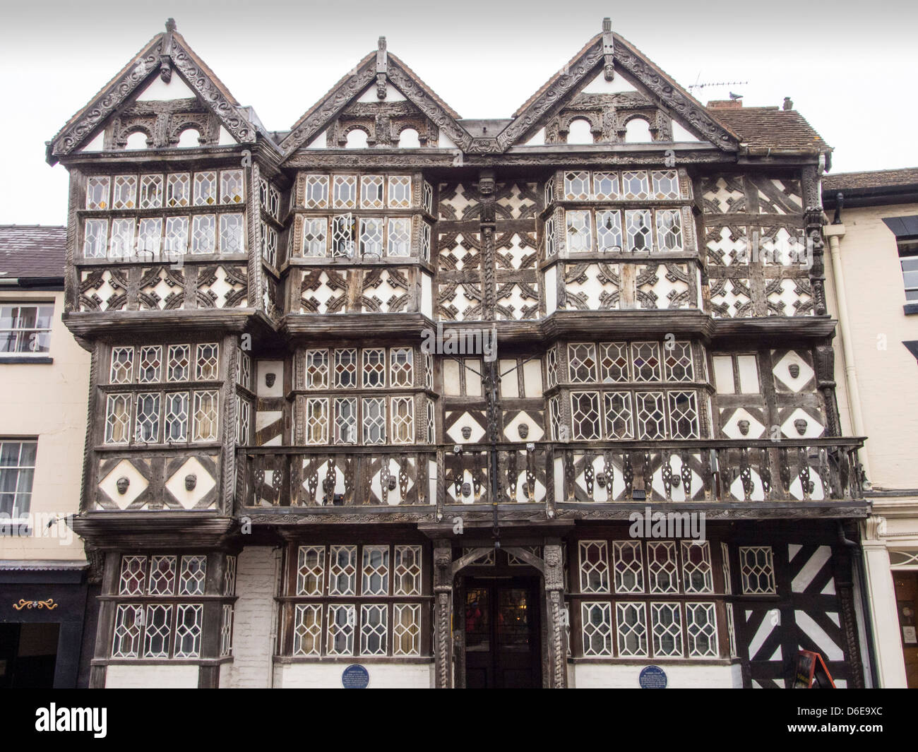 Il Feathers Hotel a Ludlow, southern Shropshire, Regno Unito costruito nel 1619 da un avvocato locale Rees Jones Foto Stock