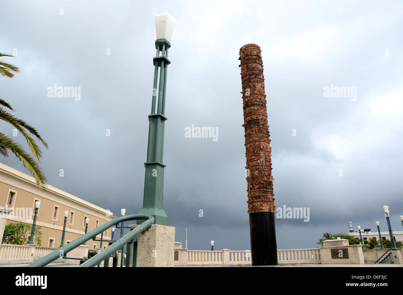 Plaza del Totem, Old San Juan, Puerto Rico Foto Stock