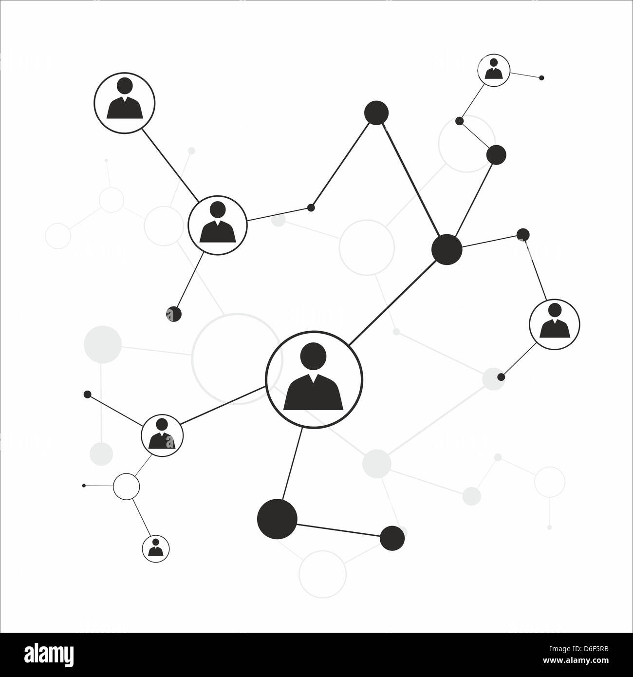 Icone umana contro il bianco Foto Stock