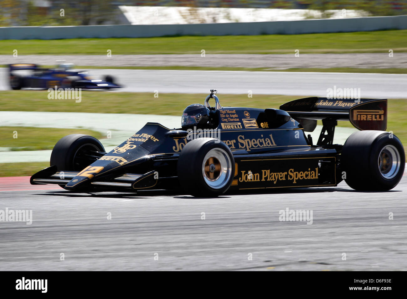 FIA Masters storica gara di Formula Uno al Montmelò 12 Aprile 2013 - Greg Thornton in un loto 92/5 Foto Stock