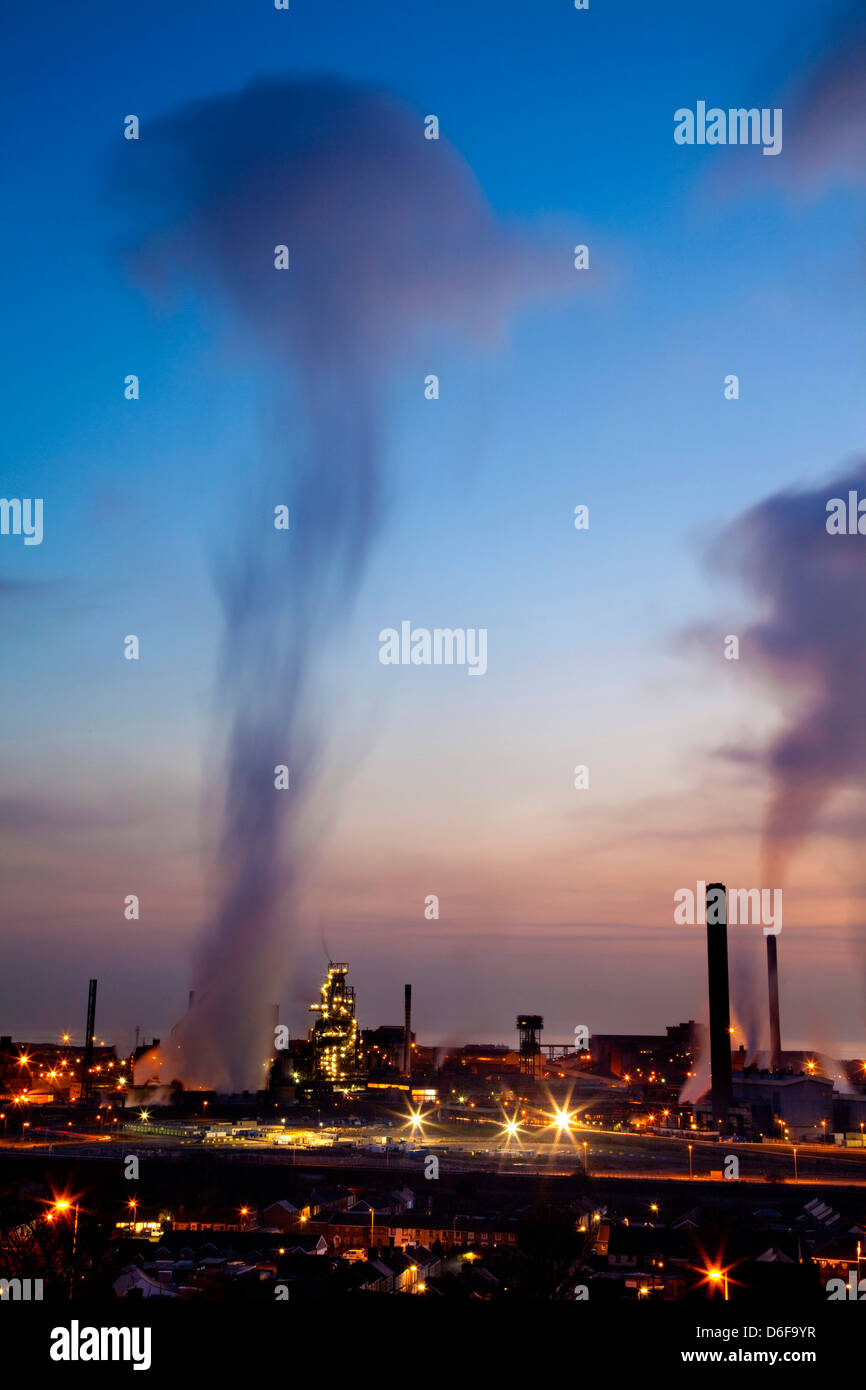 Altiforni, Corus Steelworks, Port Talbot, Galles, Regno Unito Foto Stock