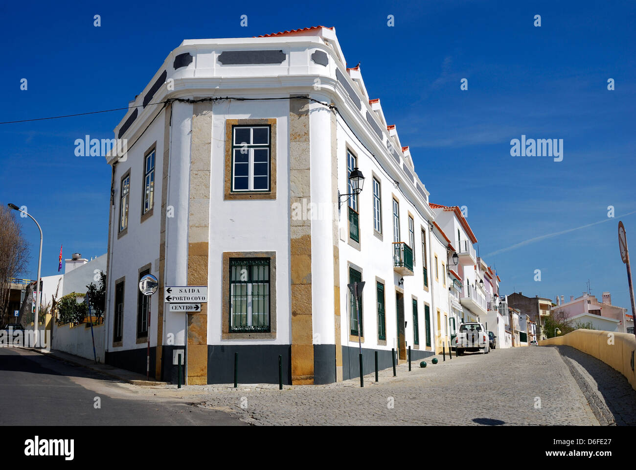 Sines è un comune nel distretto di Setubal, Portogallo. Foto Stock