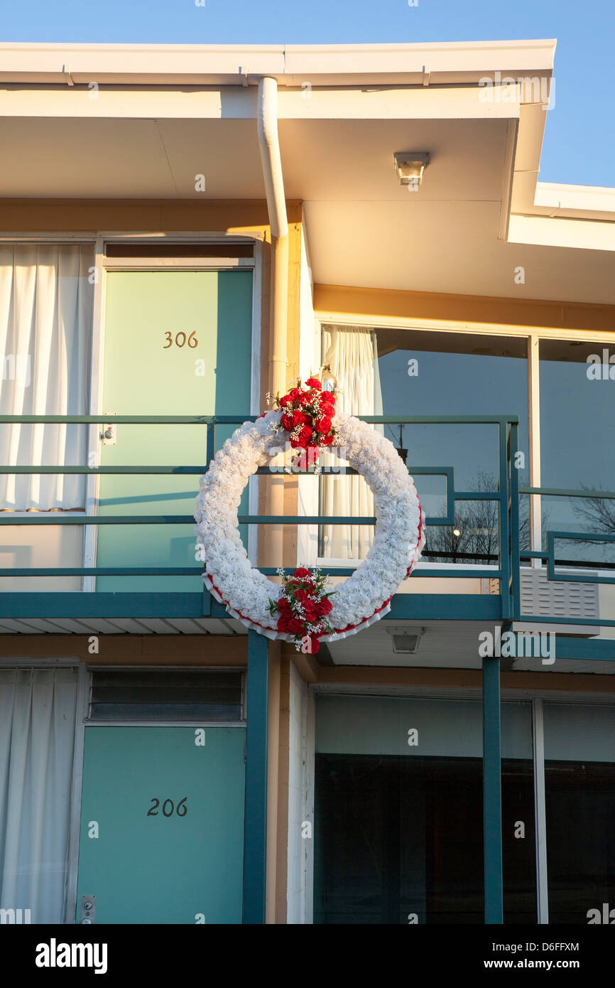 Lorraine Motel, stanza 306, dove Martin L. King Jr è stato assassinato a Memphis, Tennessee, Stati Uniti d'America Foto Stock