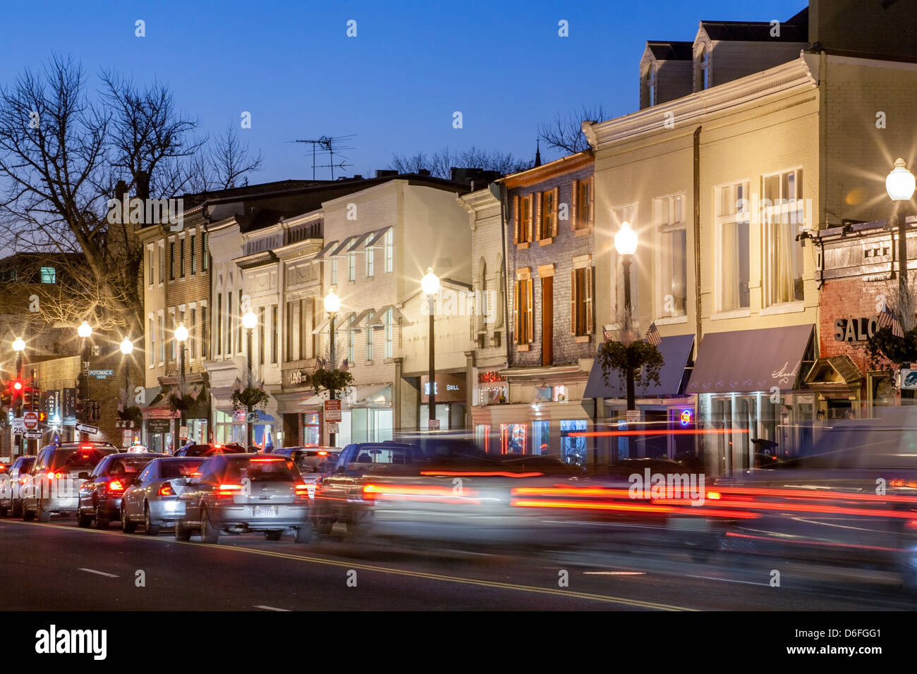 M Street negozi Georgetown a Washington DC Foto Stock M Street negozi Georgetown a Washington DC Foto Stock