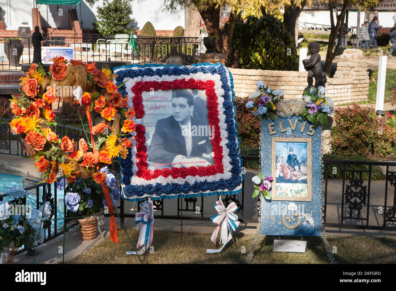 Memoriale di Aron di Elvis Presley a Graceland, Memphis, Tennessee, Stati Uniti d'America Foto Stock