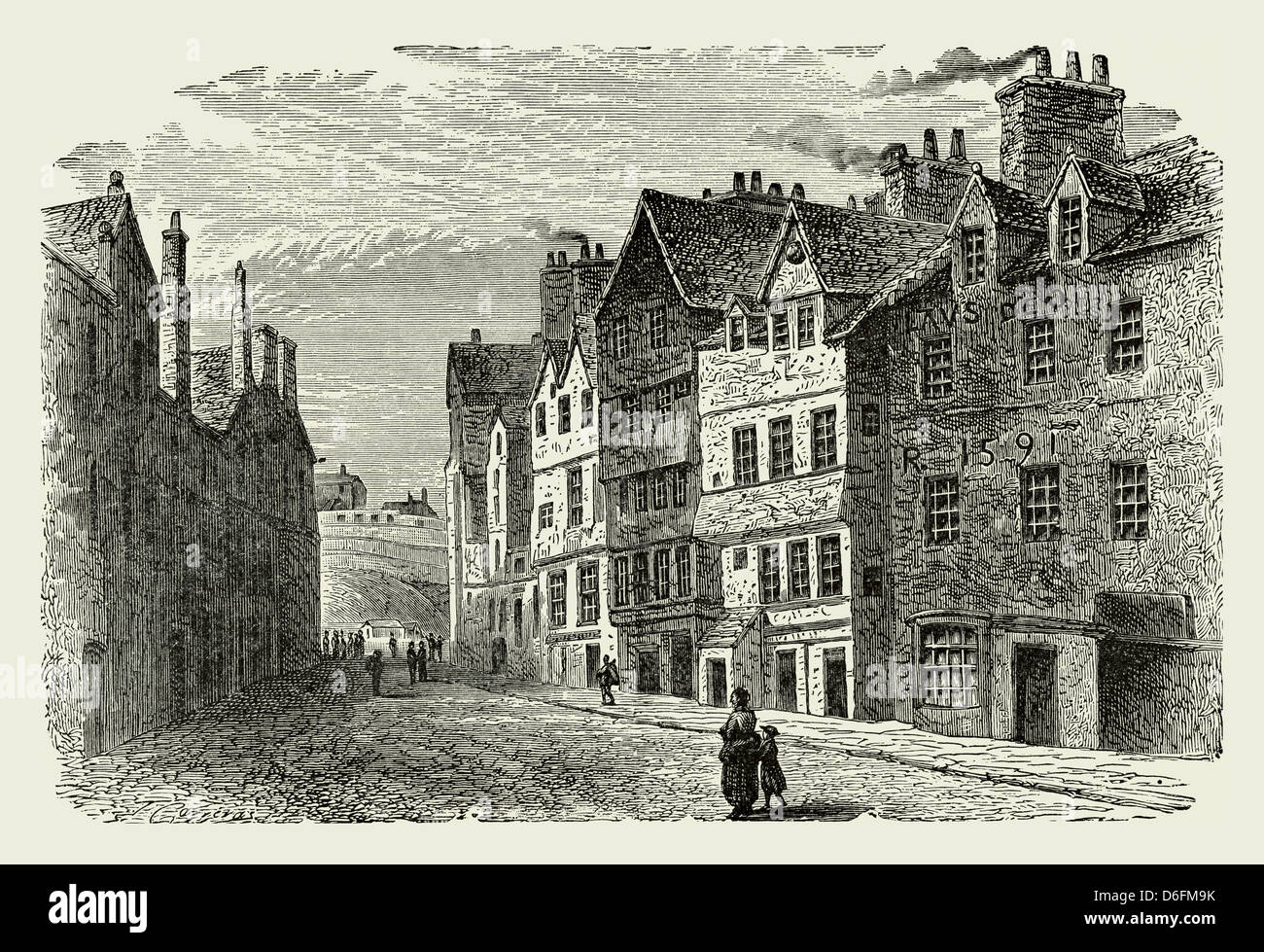 Palazzo di Maria di guisa Castle Hill Edinburgh 1700 Foto Stock