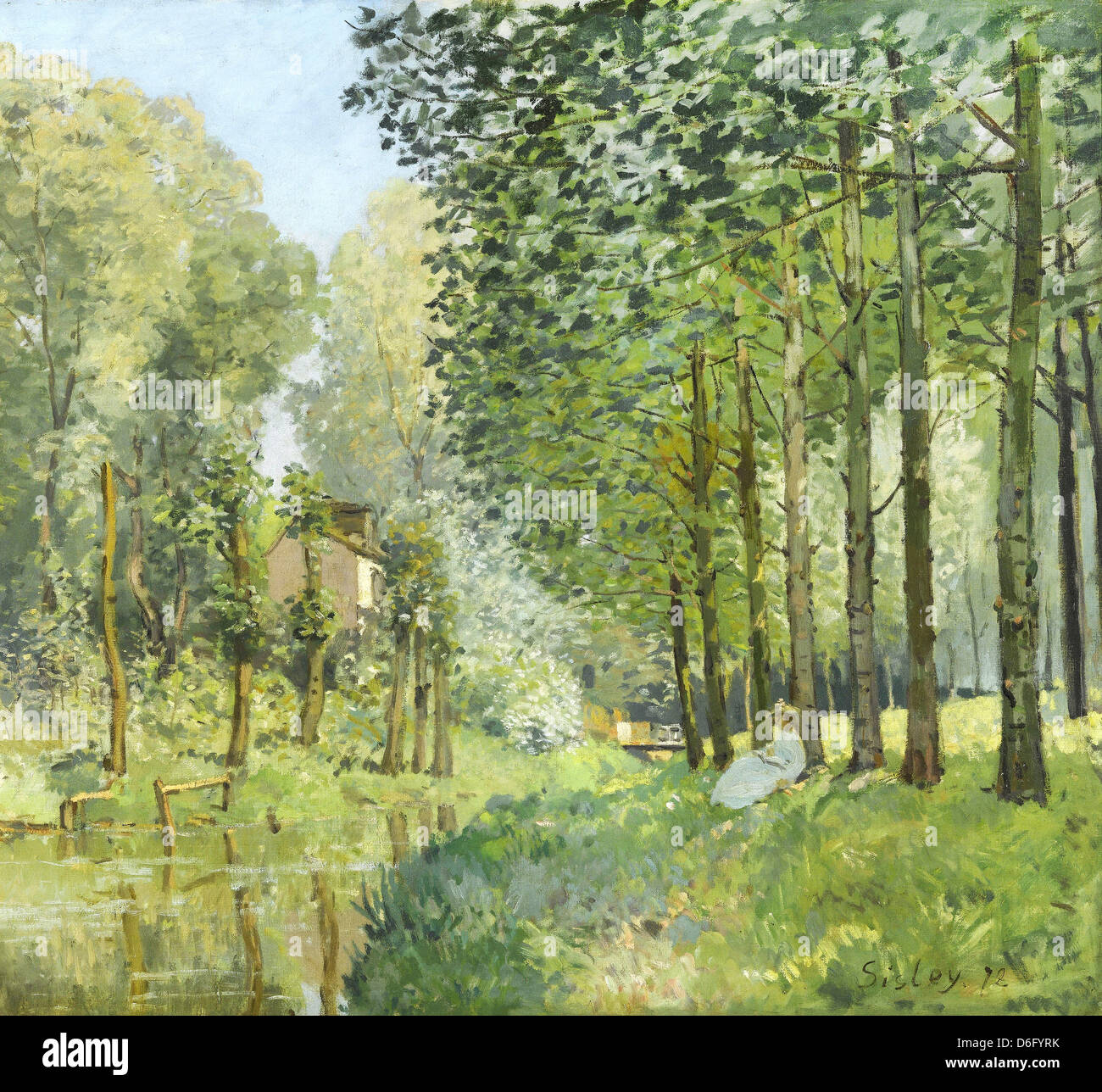 Alfred Sisley, Riposo lungo il torrente. Bordo del legno 1878 olio su tela. Musée d'Orsay, Parigi Foto Stock
