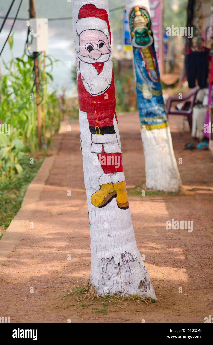 Dipinto di alberi, Varkala Kerala, India del Sud Foto Stock