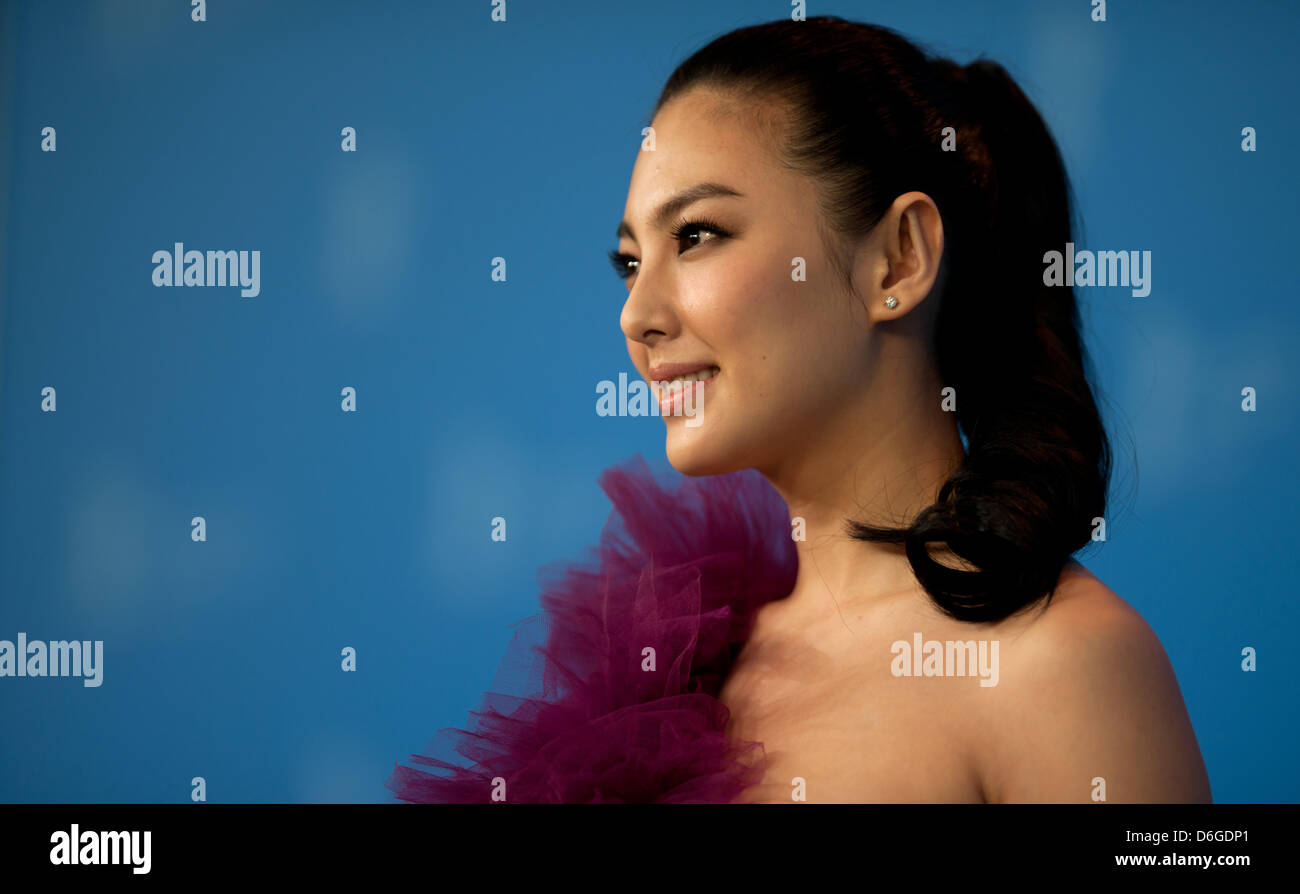 Attrice cinese Zhang Yuqi assiste il photocall per il film 'White Deer Plain" ("Bai Lu yuan') durante il 62° Festival Internazionale del Cinema di Berlino, Berlino, Germania, 15 febbraio 2012. Il film è presentato in concorso alla sessantaduesima Berlinale in esecuzione dal 09 al 19 febbraio. Foto: Tim Brakemeier Foto Stock