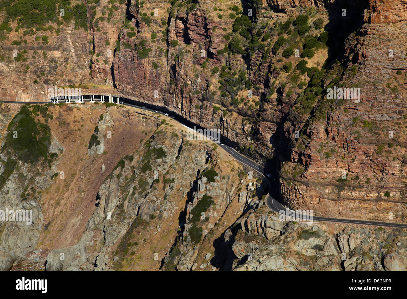 Chapman's Peak Drive, Città del Capo, Sud Africa - aerial Foto Stock