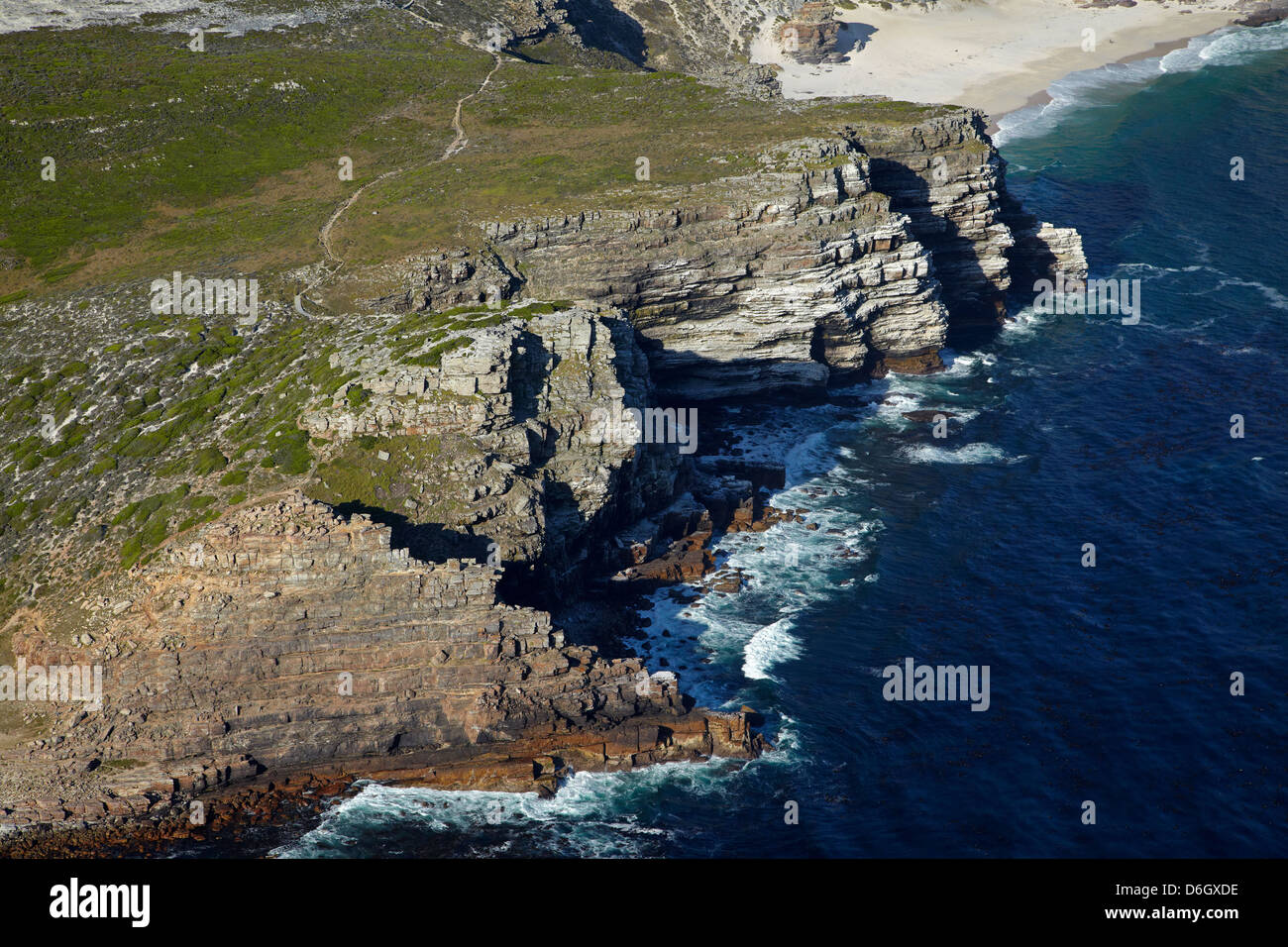 Capo di Buona Speranza, Cape Peninsula, Cape Town, Sud Africa - aerial Foto Stock