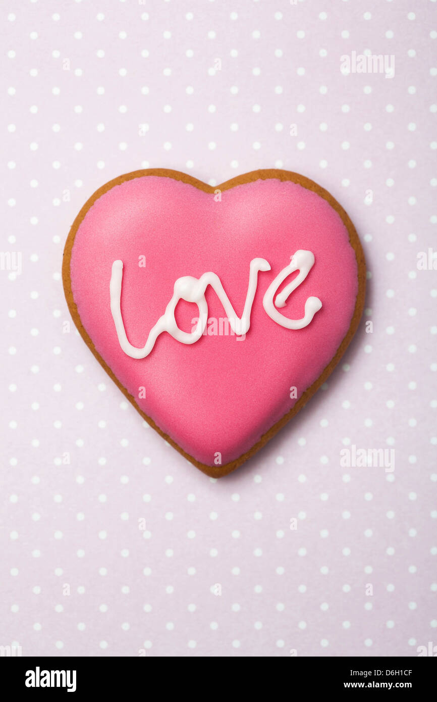 Decorate a forma di cuore ad cookie Foto Stock