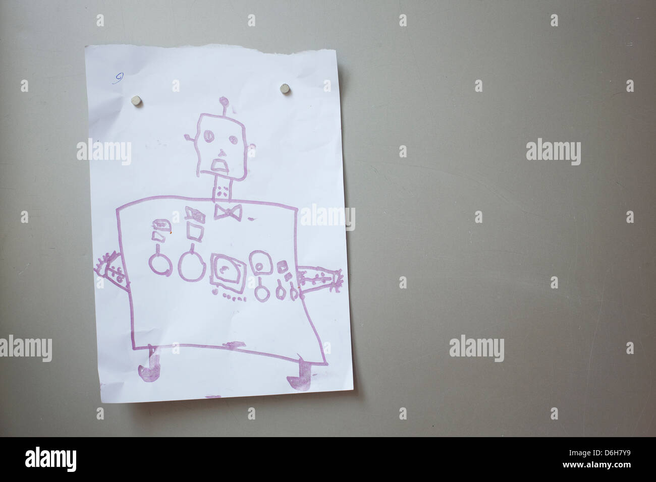 Per bambini illustrazione sulla porta del frigorifero Foto Stock