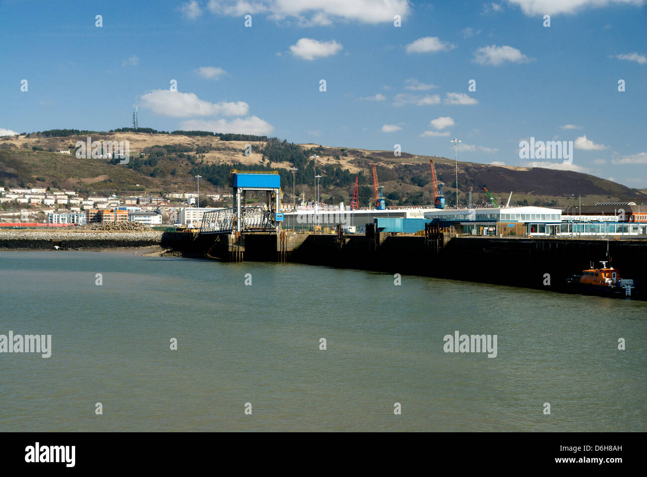 Fiume tawe e dock, Swansea, South wales, Regno Unito Foto Stock