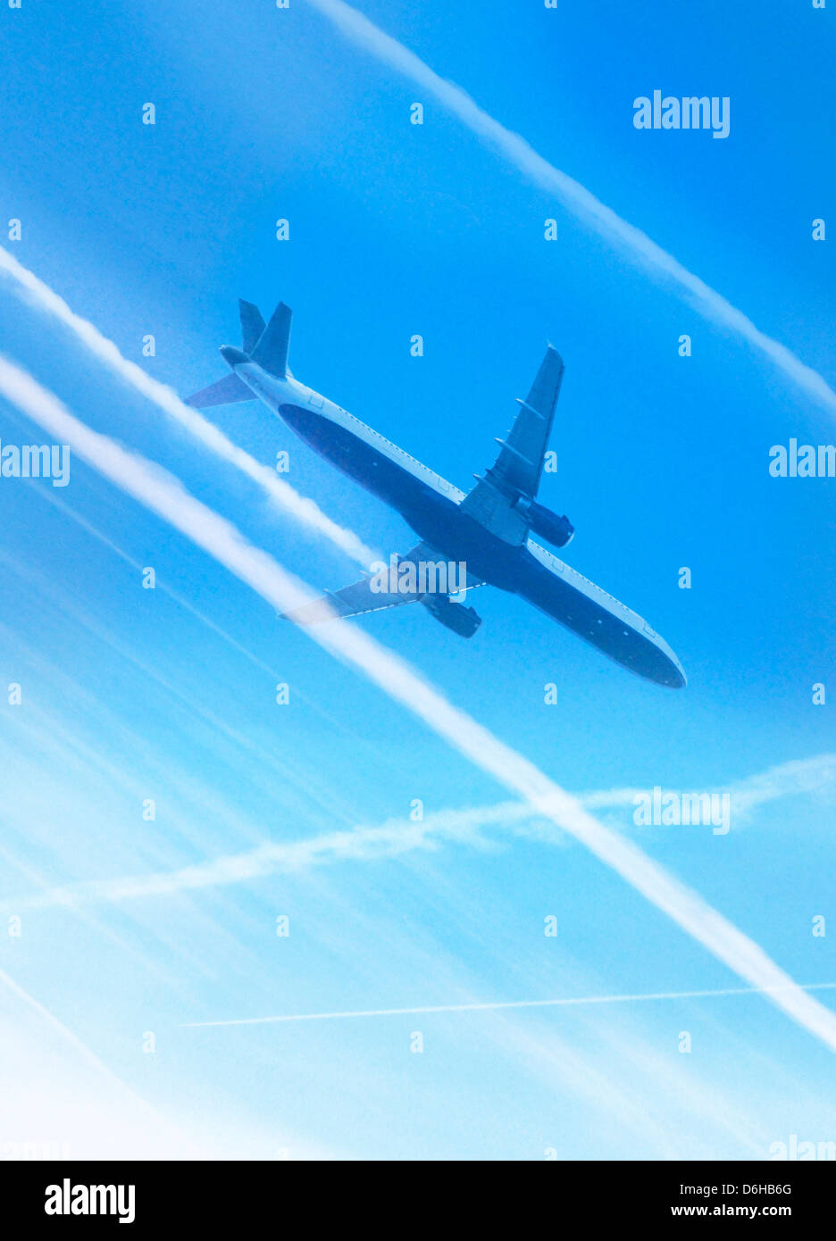 Il viaggio in aereo, artwork Foto Stock