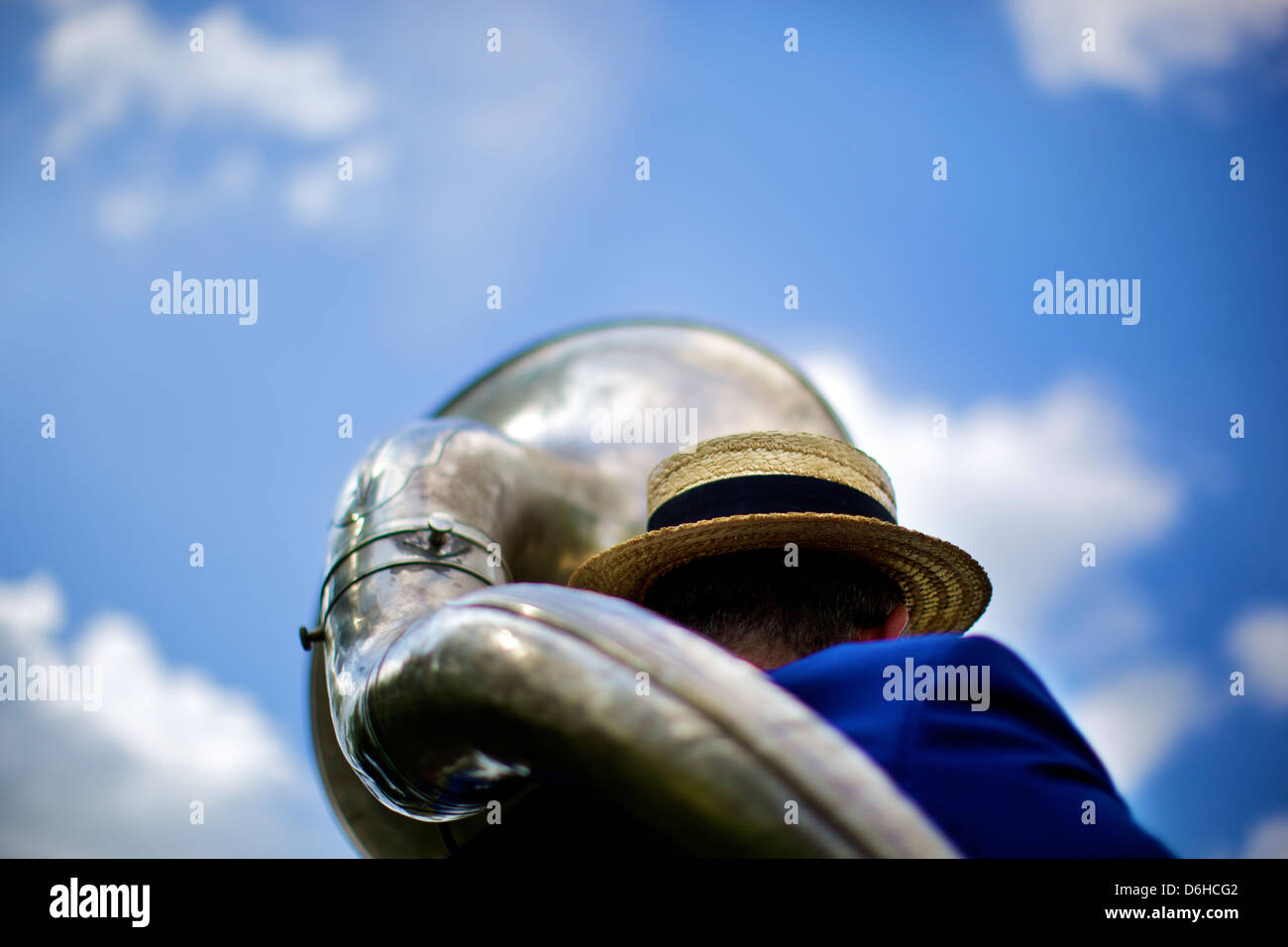 Brass Band all'English Country Garden Party Foto Stock