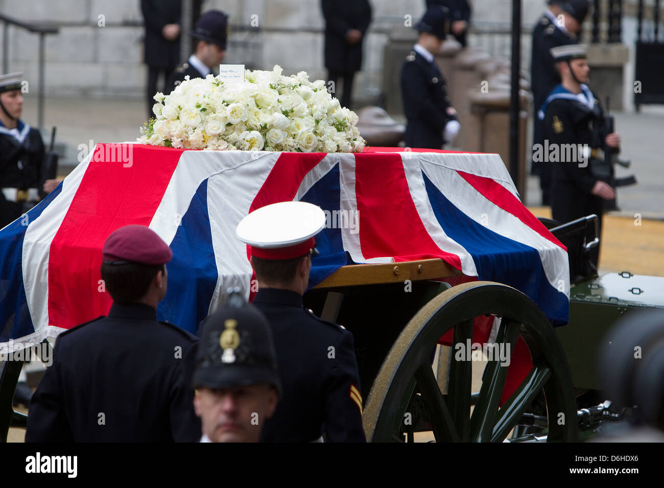 Funerali di Margaret Thatcher alla Cattedrale di St Paul, 17 aprile 2013 Foto Stock