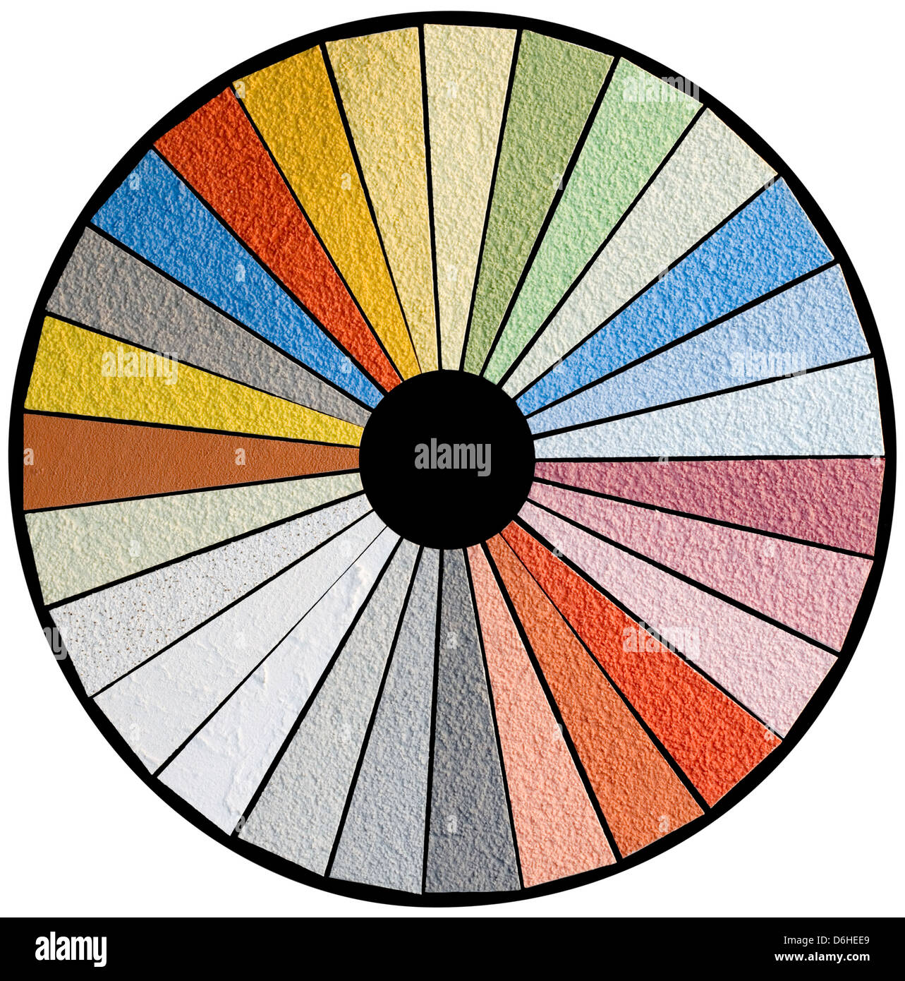 Facciata Color Swatch campione ruota Foto Stock