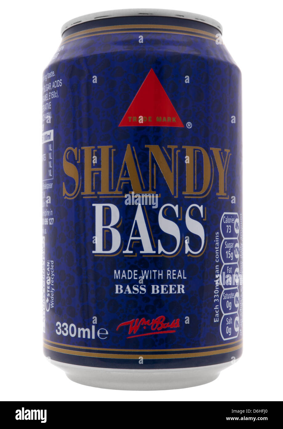 Possibile di shandy bass su sfondo bianco Foto Stock