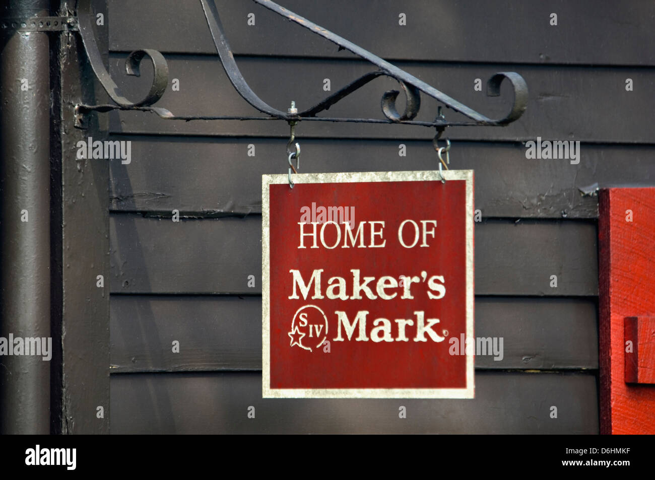 Home di Maker's Mark segno presso l' Ufficio di Maker's Mark distilleria di Loreto, Kentucky Foto Stock