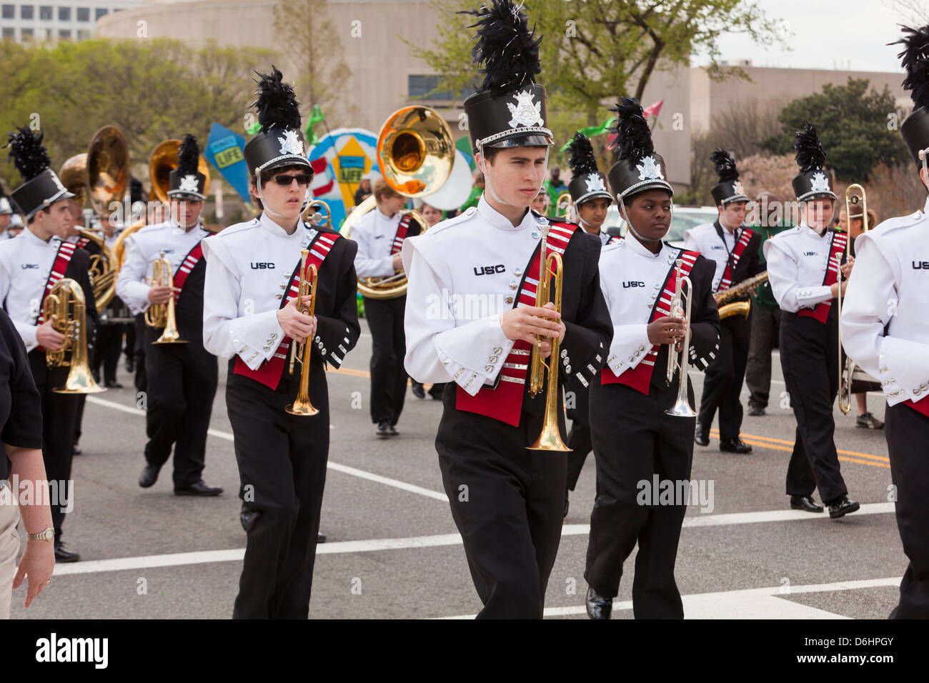 High school band in parata - Washington DC, Stati Uniti d'America Foto Stock