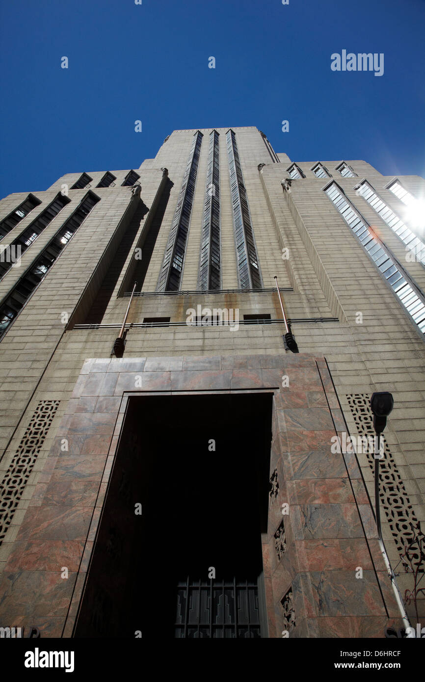 La facciata della mutua altezze edificio art deco (1940), Città del Capo, Sud Africa Foto Stock