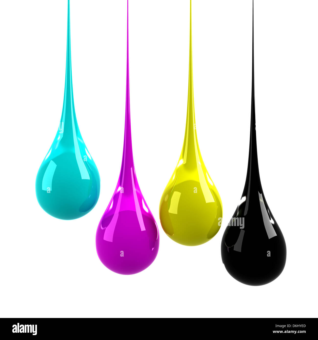Gocce CMYK Foto Stock