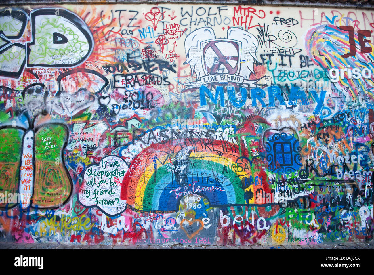 Muro di John Lennon, Praga Foto Stock