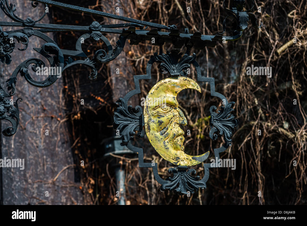 Artistico elemento di forgiatura a Bruges, Belgio Foto Stock