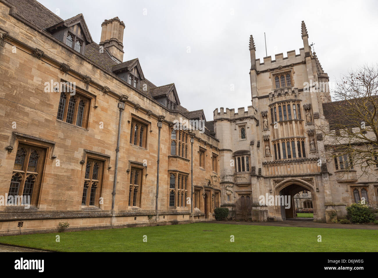 San Giovanni Quad, il Magdalen College di Oxford, Oxfordshire, England, Regno Unito, Europa Foto Stock
