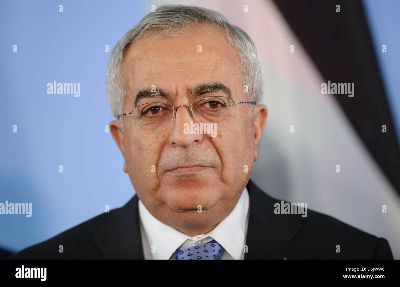 Il primo ministro palestinese Salam Fayyad tiene una conferenza stampa con il Ministro degli esteri tedesco Guido Westerwelle dopo il loro incontro presso il Foreign Office di Berlino, Germania, 28 marzo 2012. Fajad è su una visita di un giorno a Berlino. Foto: Annibale Foto Stock